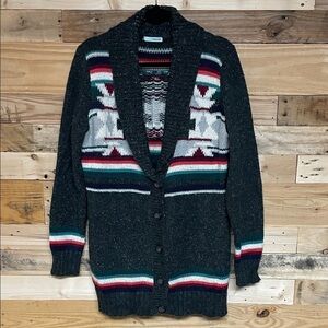 Maurices size XL Multi-color Christmas Grandpa Cardigan Wool Blend Sweater
